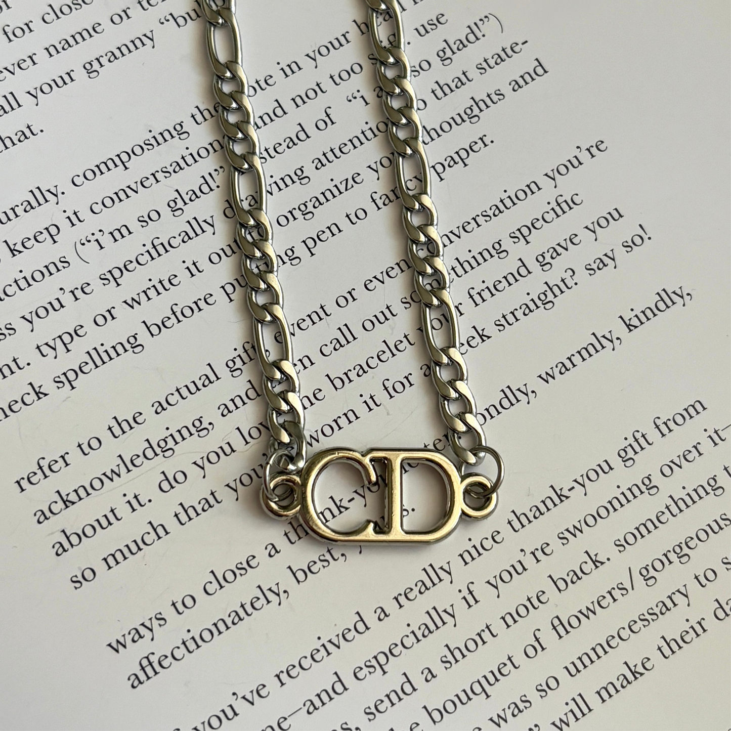 Repurposed Vintage Dior CD Connector Necklace