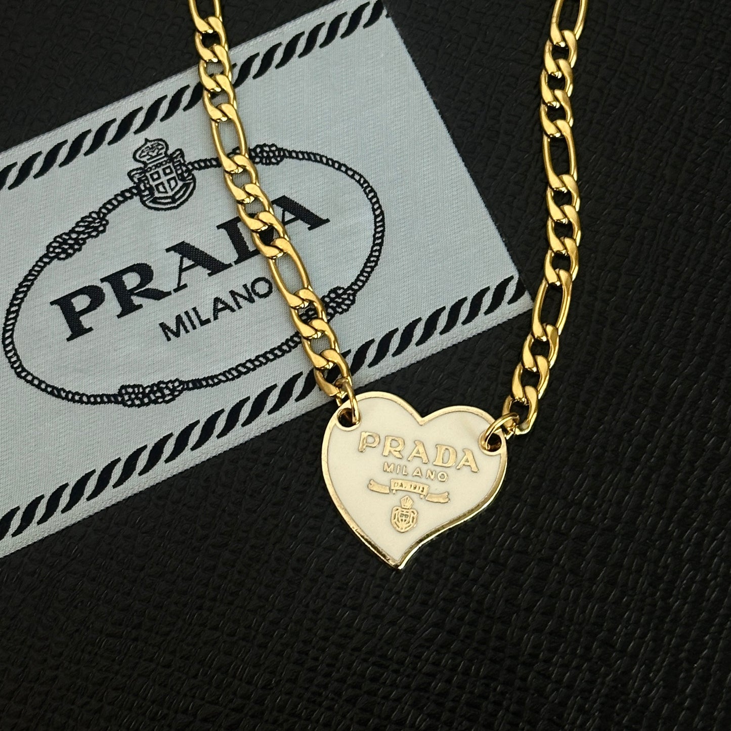 Repurposed Vintage Prada Heart Necklace