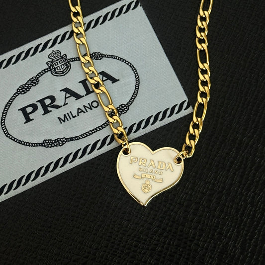 Repurposed Vintage Prada Heart Necklace