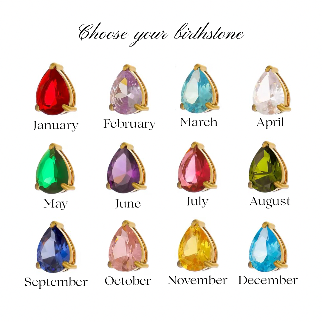 Pear Birthstone Necklace