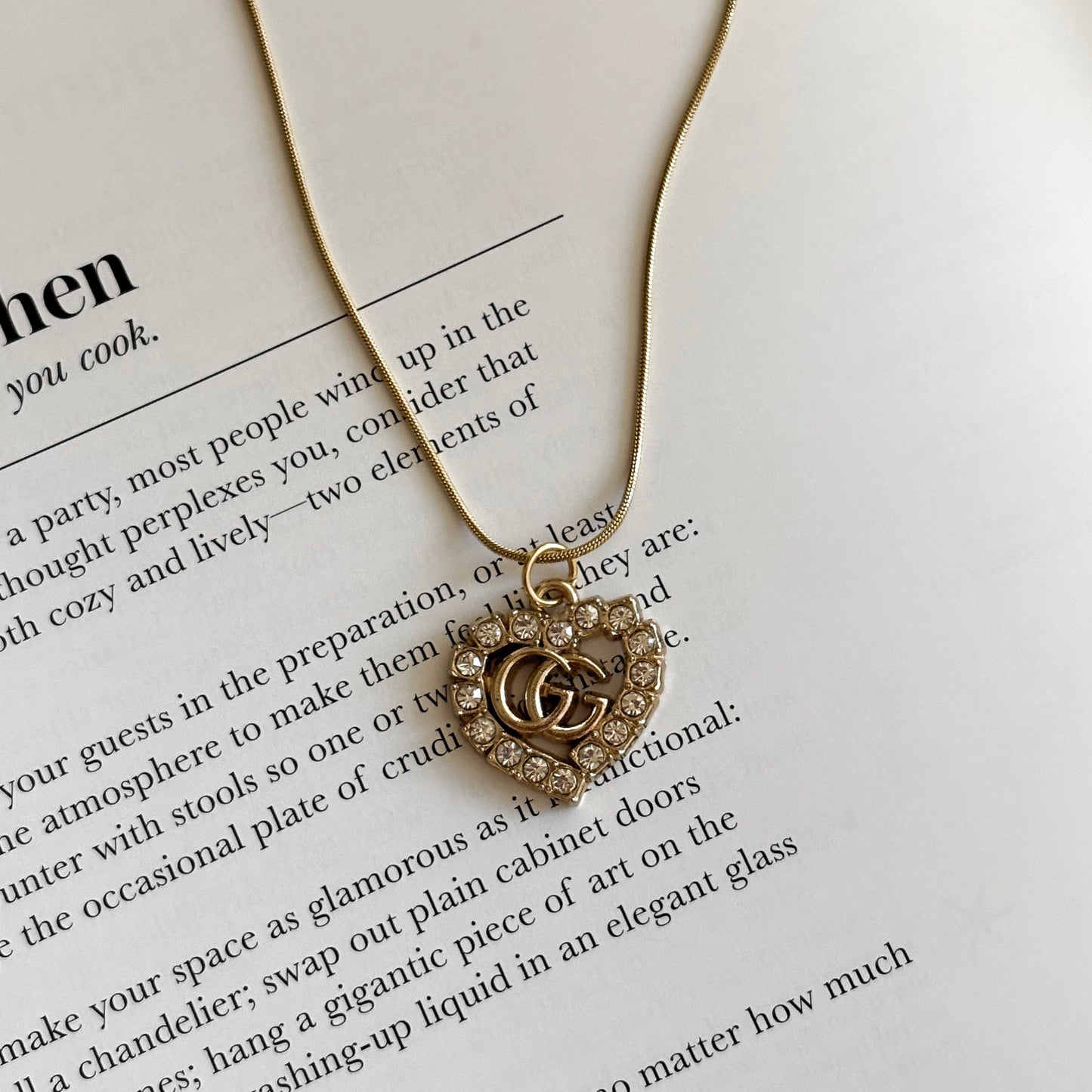 Repurposed Vintage Gucci Heart Necklace