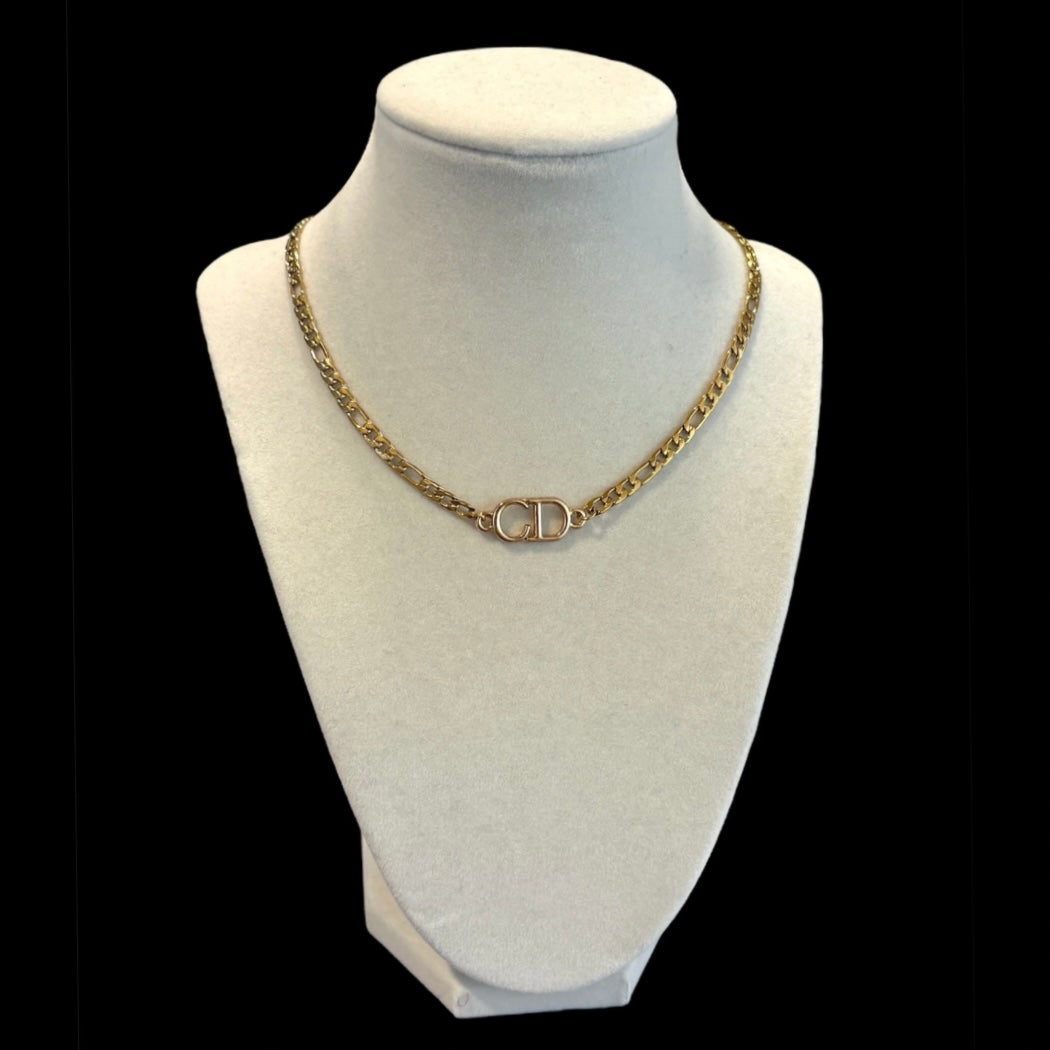 Repurposed Vintage Dior CD Connector Necklace