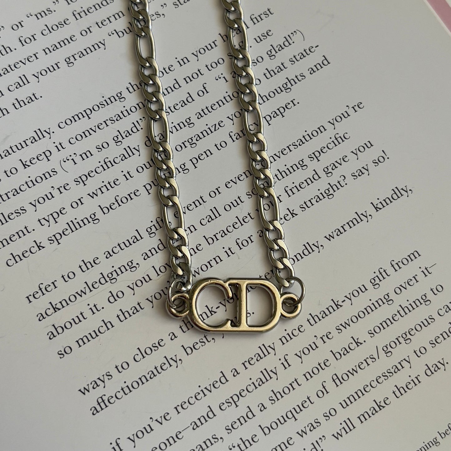 Repurposed Vintage Dior CD Connector Necklace