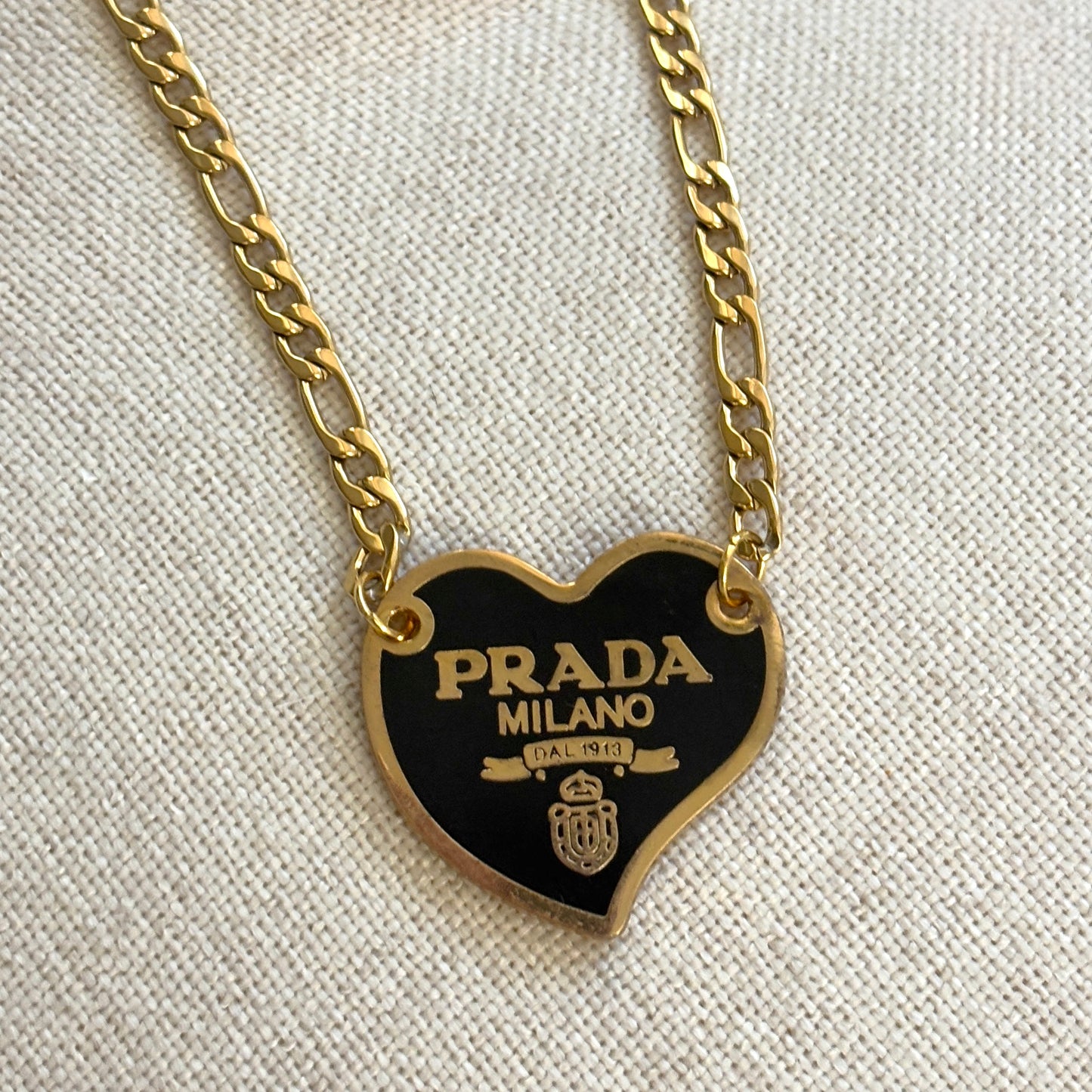 Repurposed Vintage Prada Heart Necklace