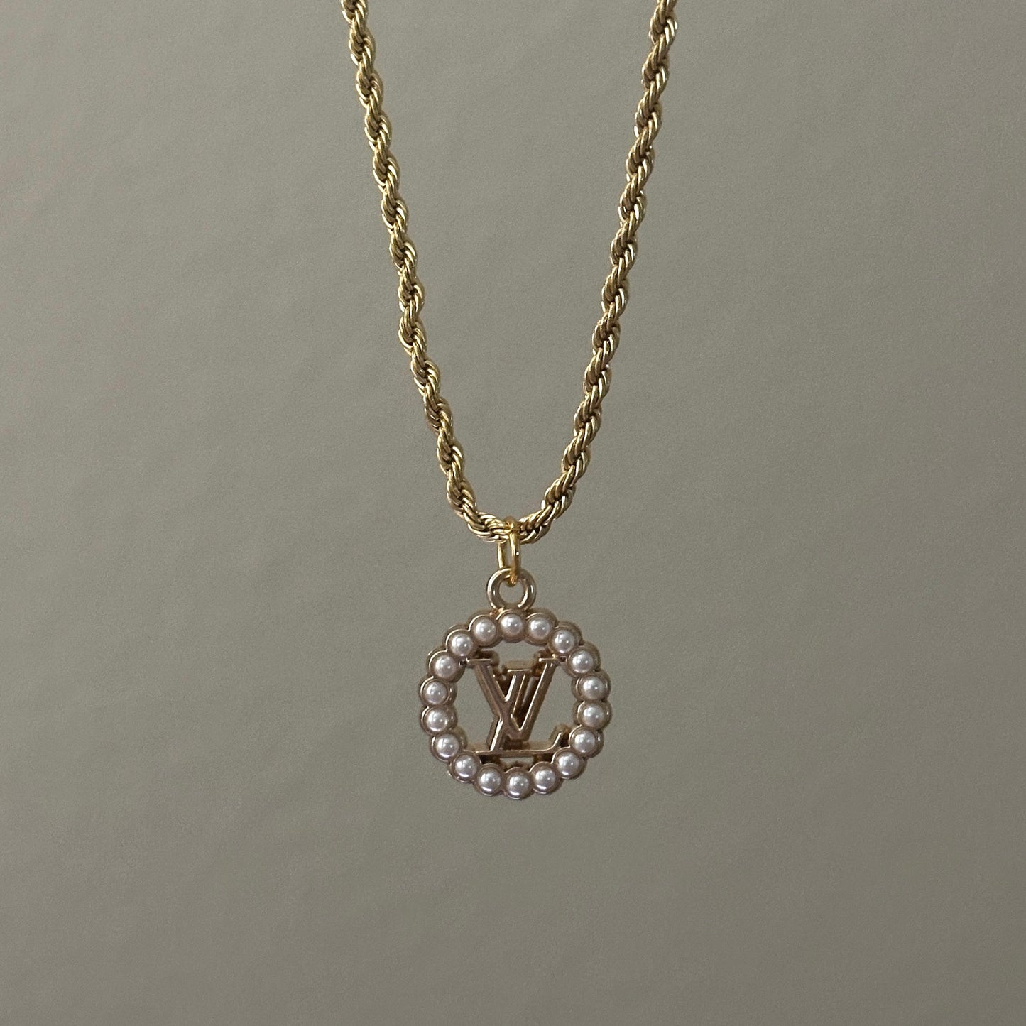 Repurposed Vintage Louis Vuitton Pearl Necklace