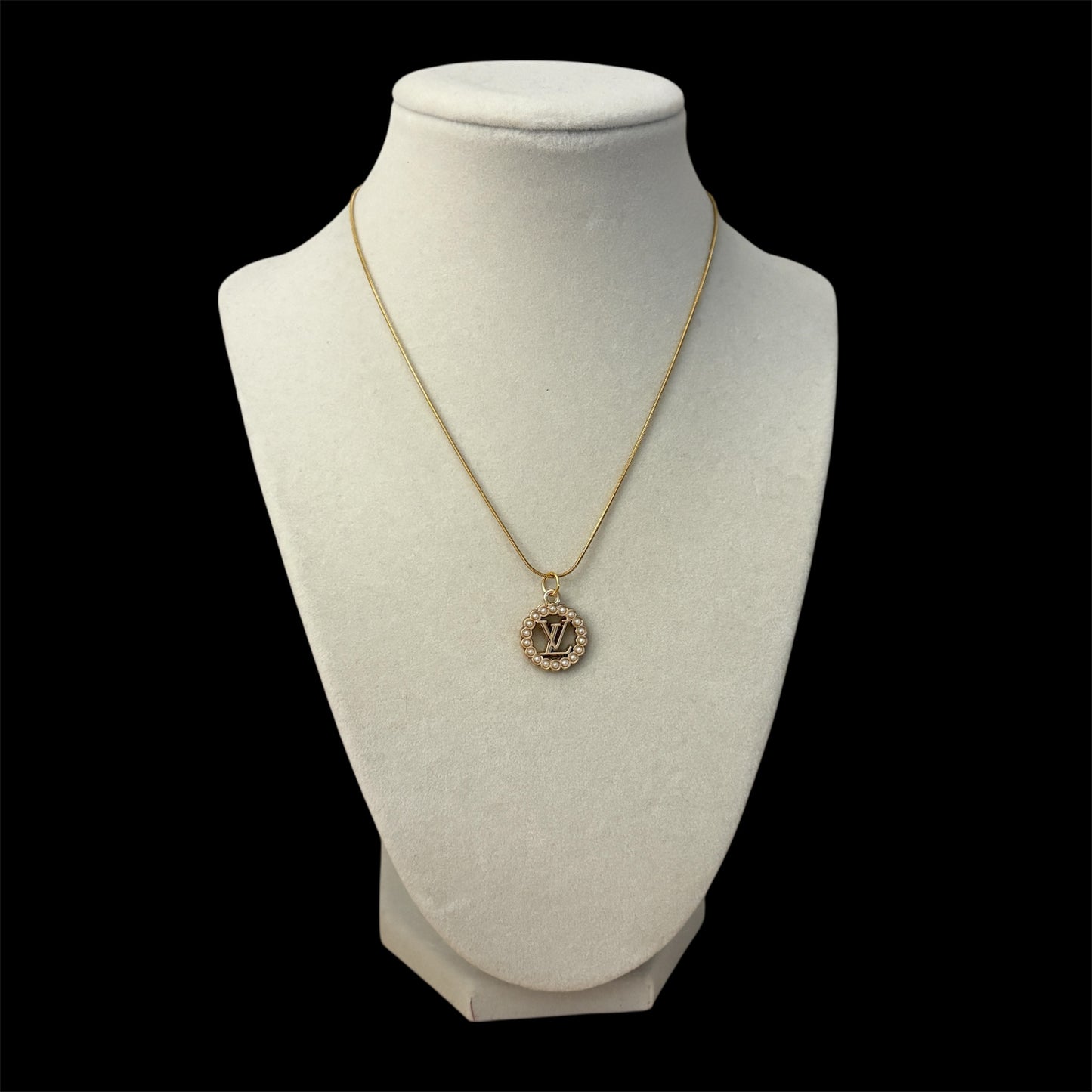 Repurposed Vintage Louis Vuitton Pearl Necklace