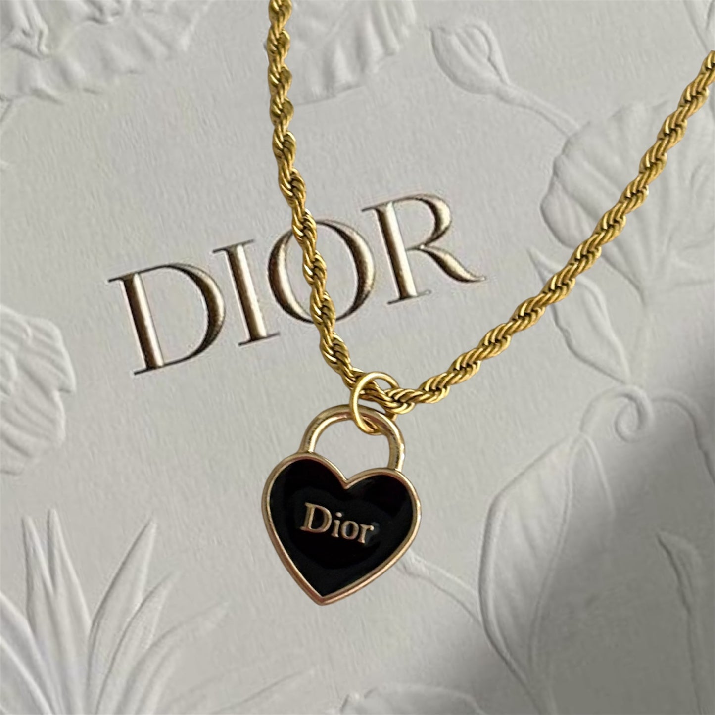 Repurposed Vintage Dior Heart Necklace