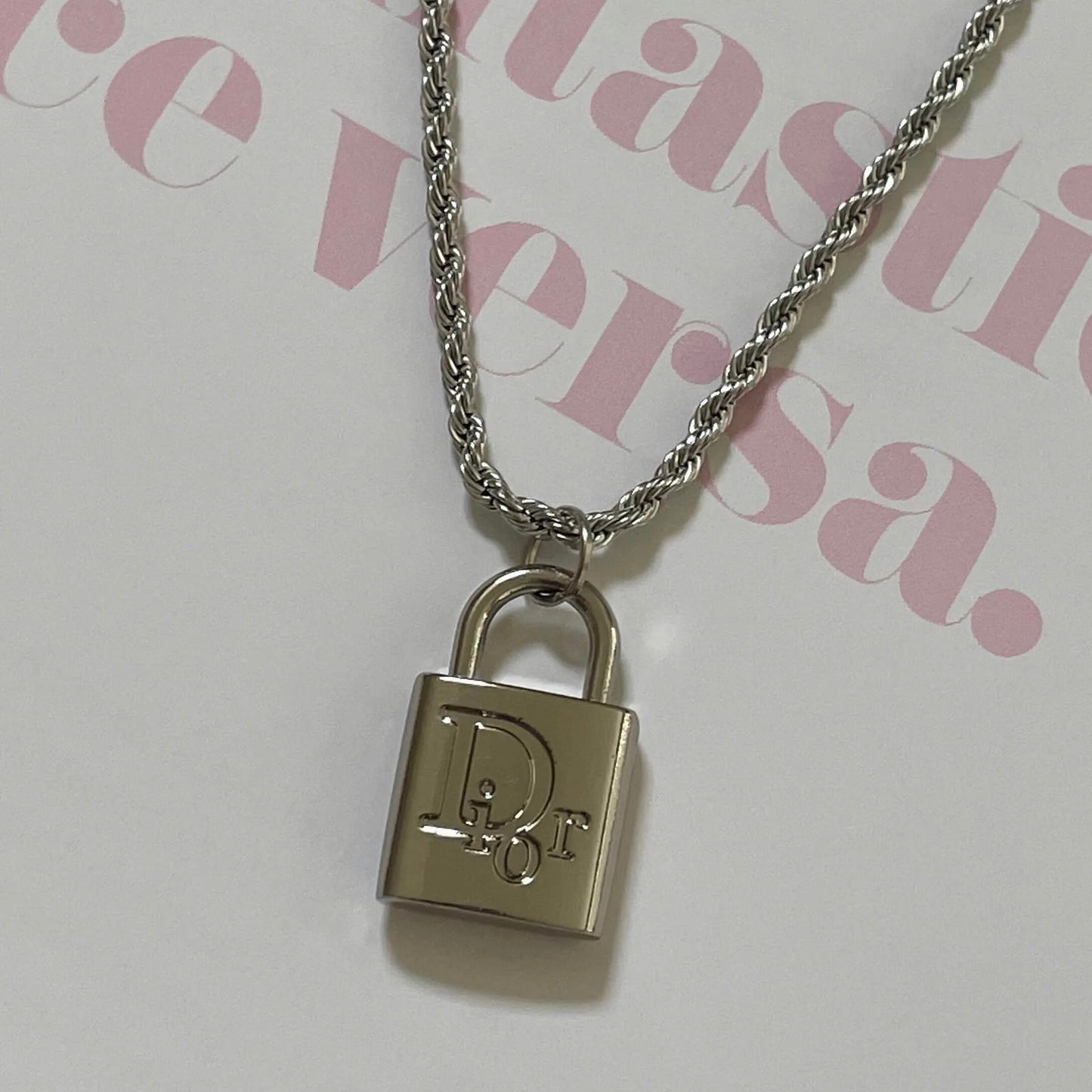 Repurposed Vintage Dior Lock Necklace