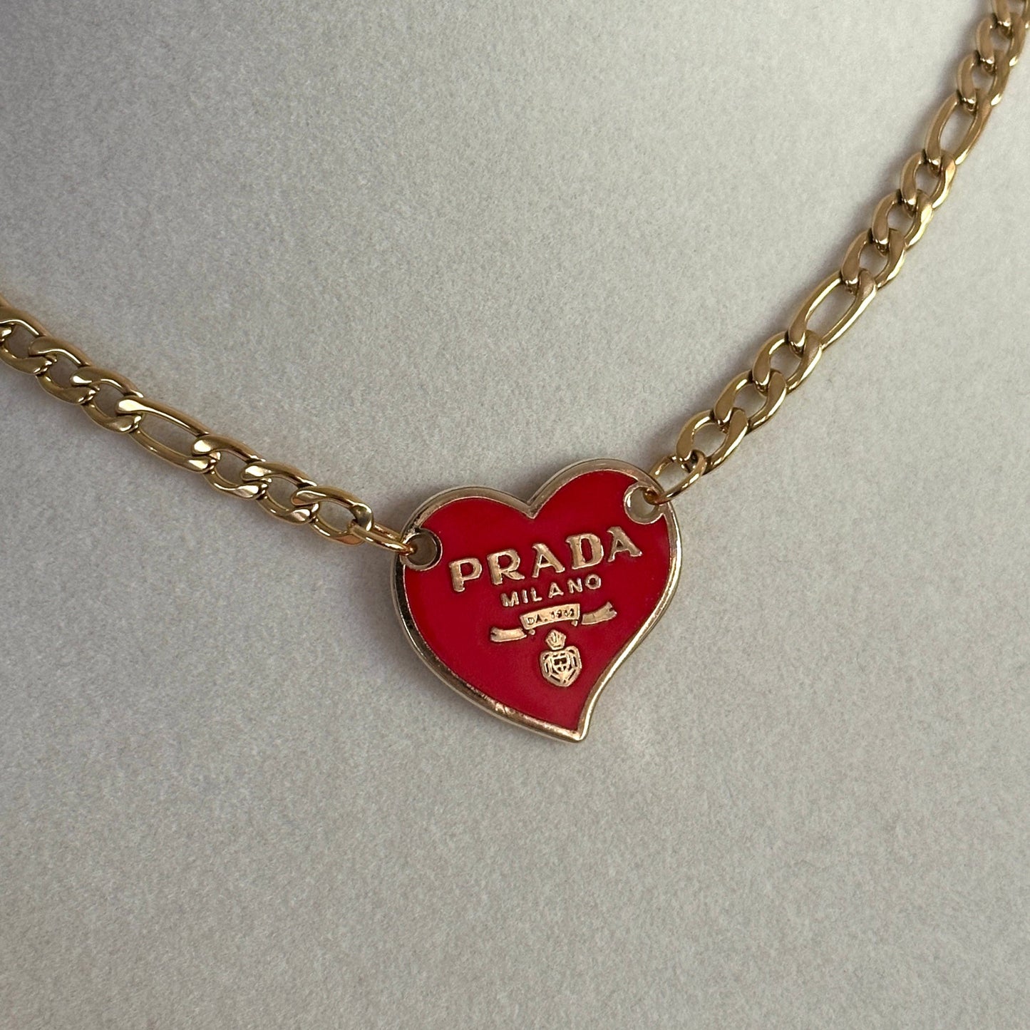 Repurposed Vintage Prada Heart Necklace