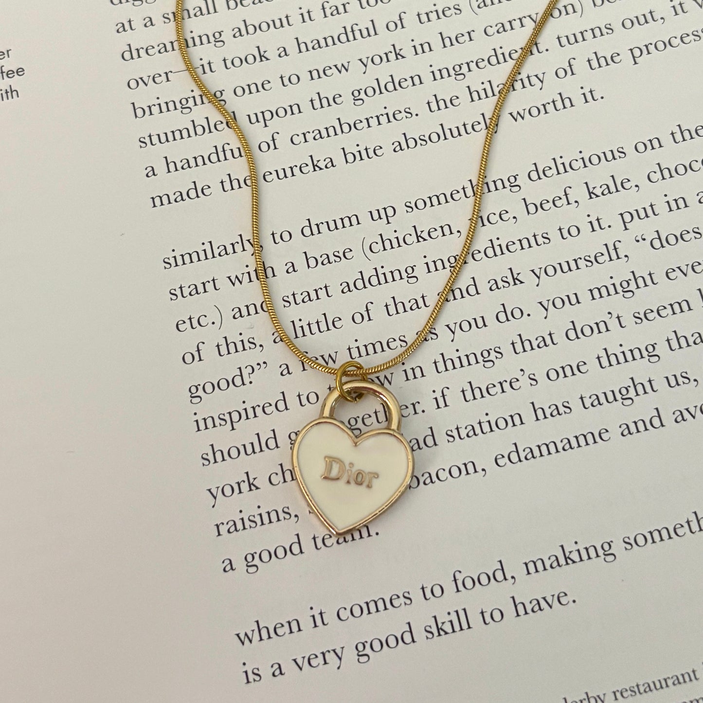 Repurposed Vintage Dior Heart Necklace