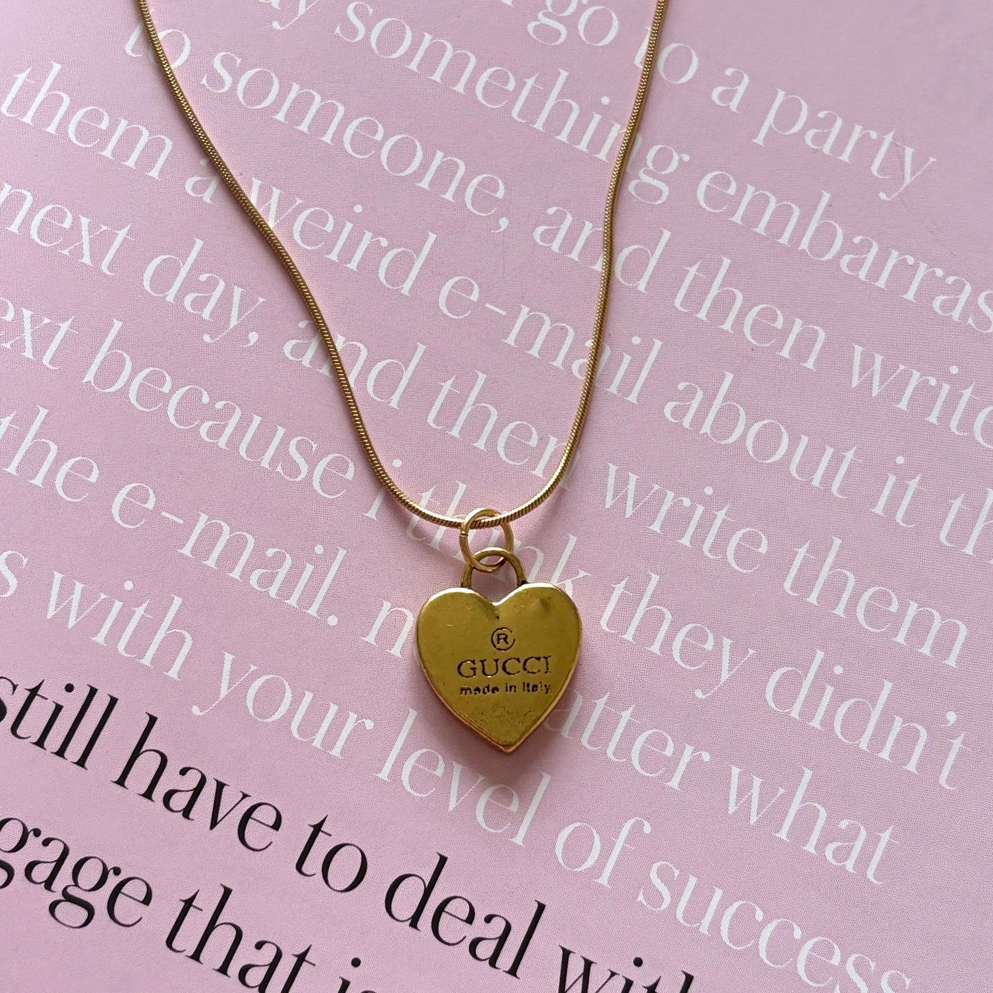 Repurposed Vintage Gucci Gold Heart Necklace