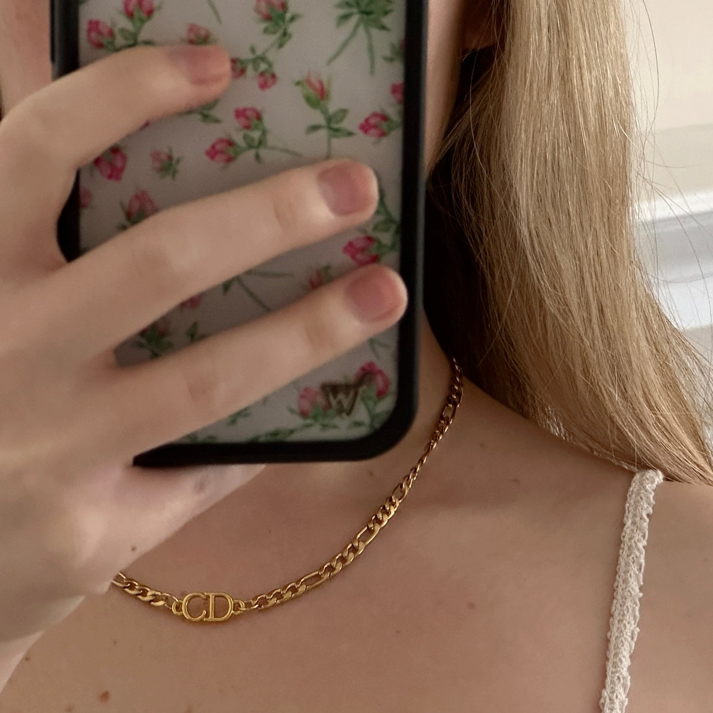 Repurposed Vintage Dior CD Connector Necklace