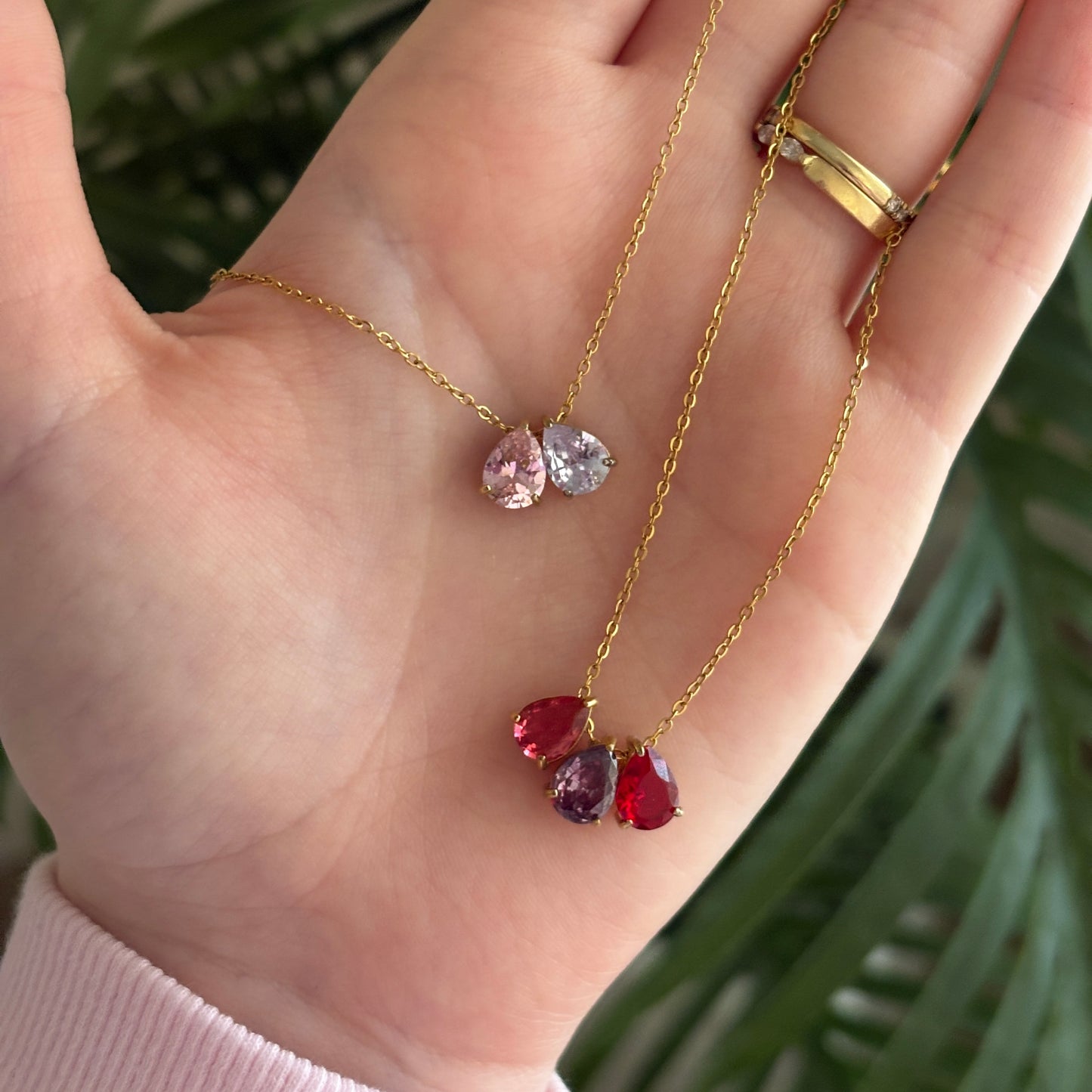 Pear Birthstone Necklace