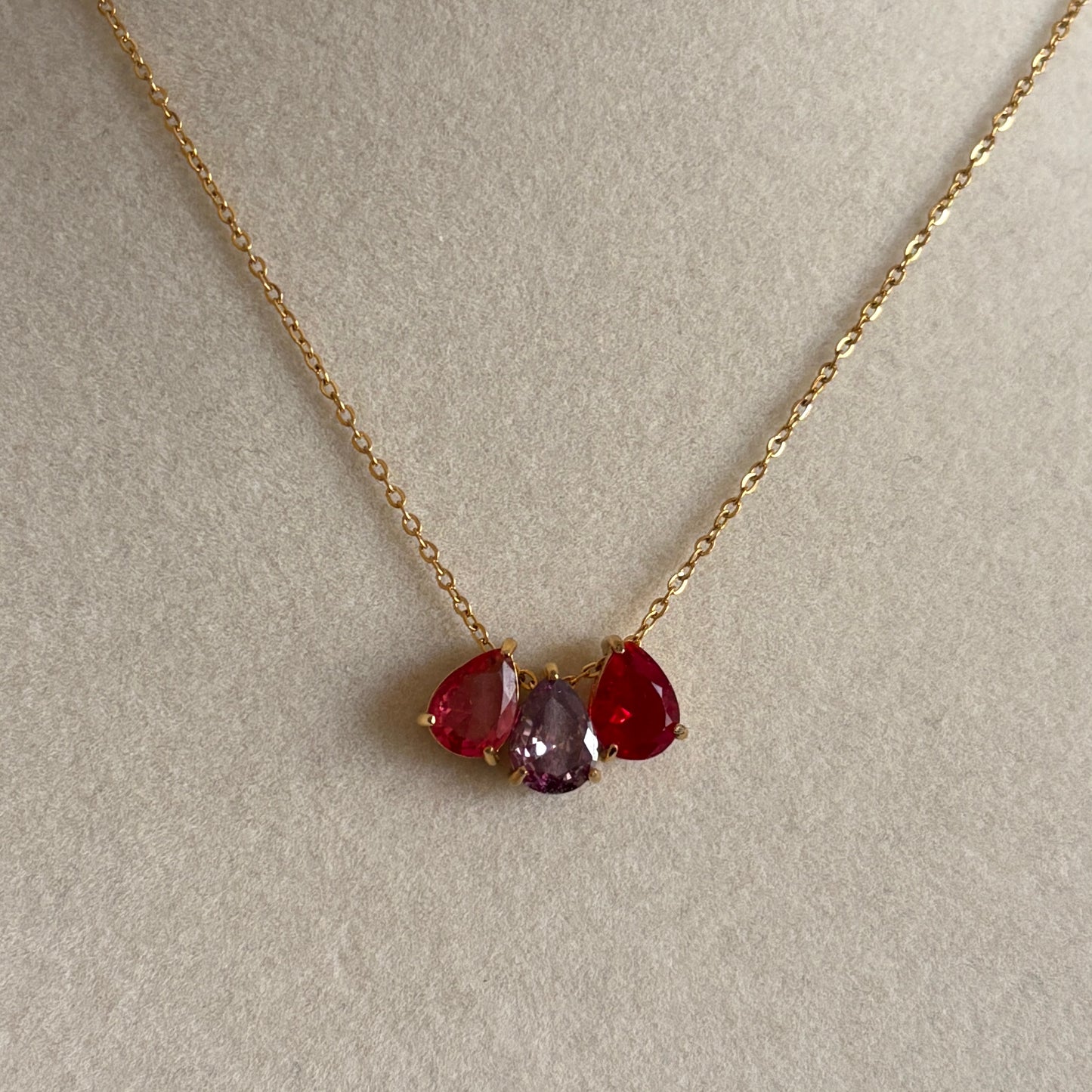 Pear Birthstone Necklace