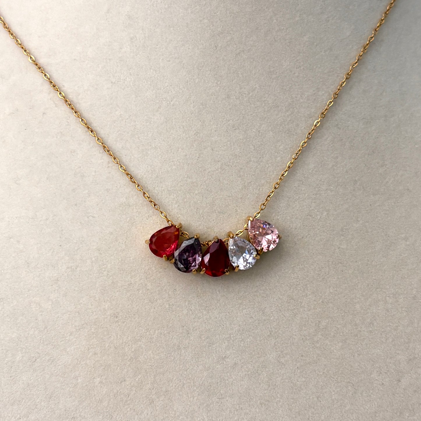 Pear Birthstone Necklace