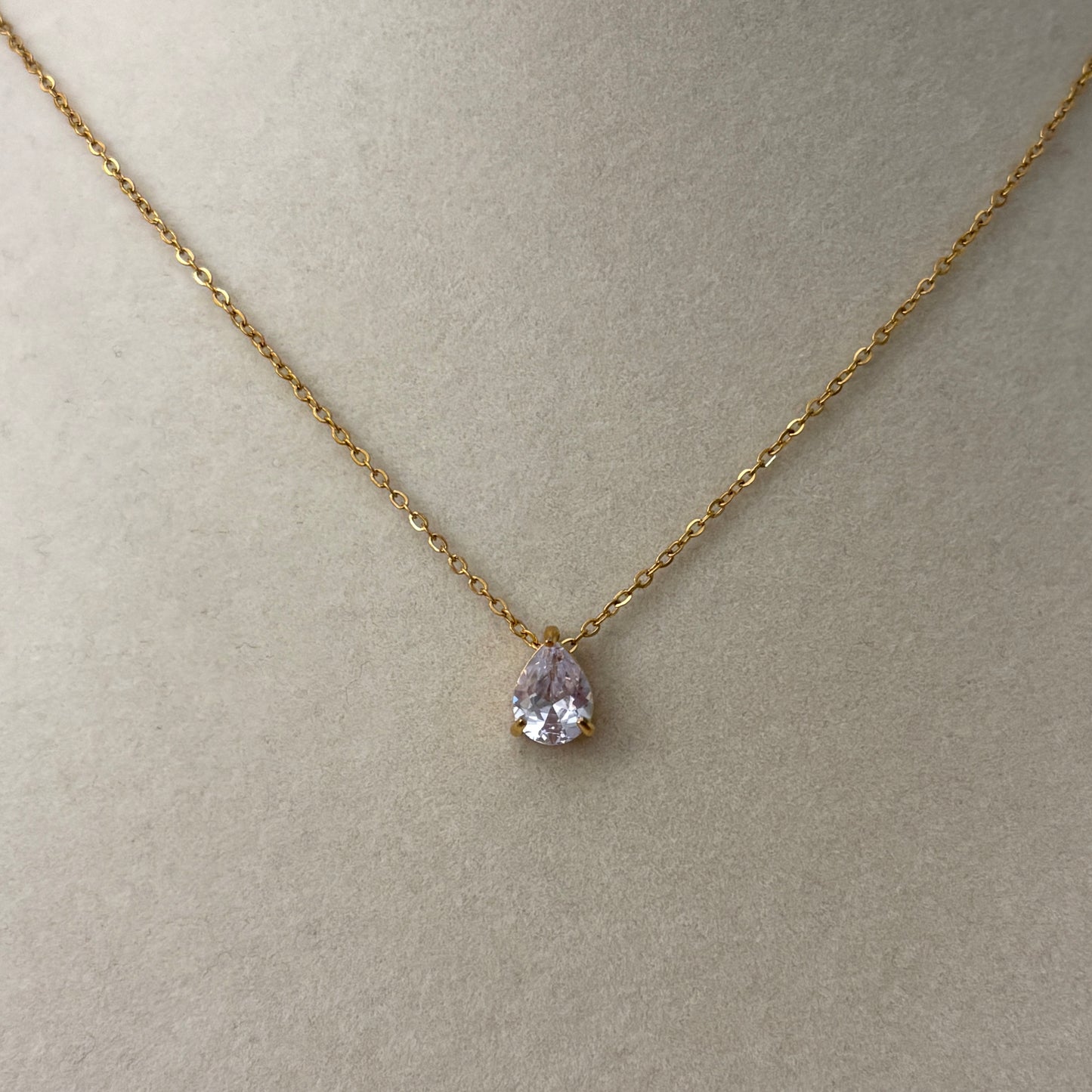 Pear Birthstone Necklace