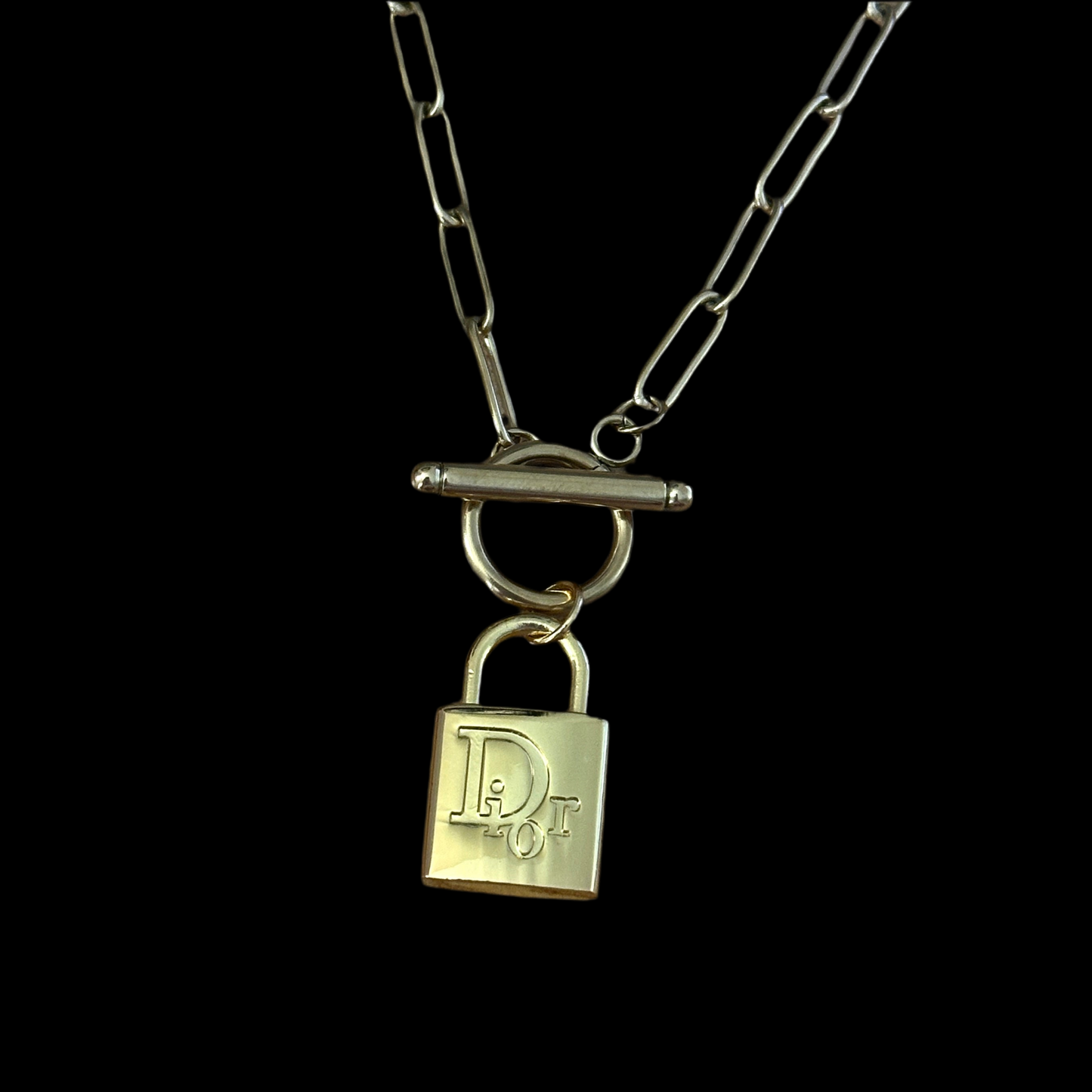 Repurposed Vintage Dior Lock Necklace