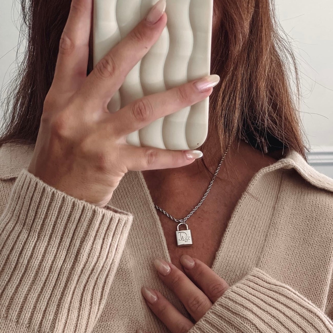 Repurposed Vintage Dior Lock Necklace