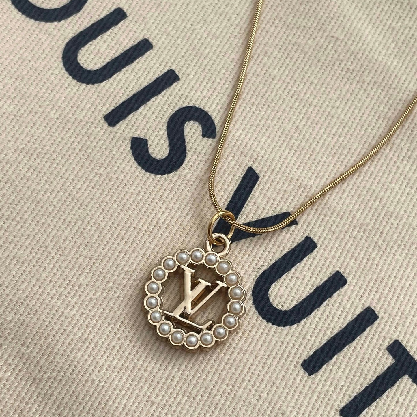 Repurposed Vintage Louis Vuitton Pearl Necklace