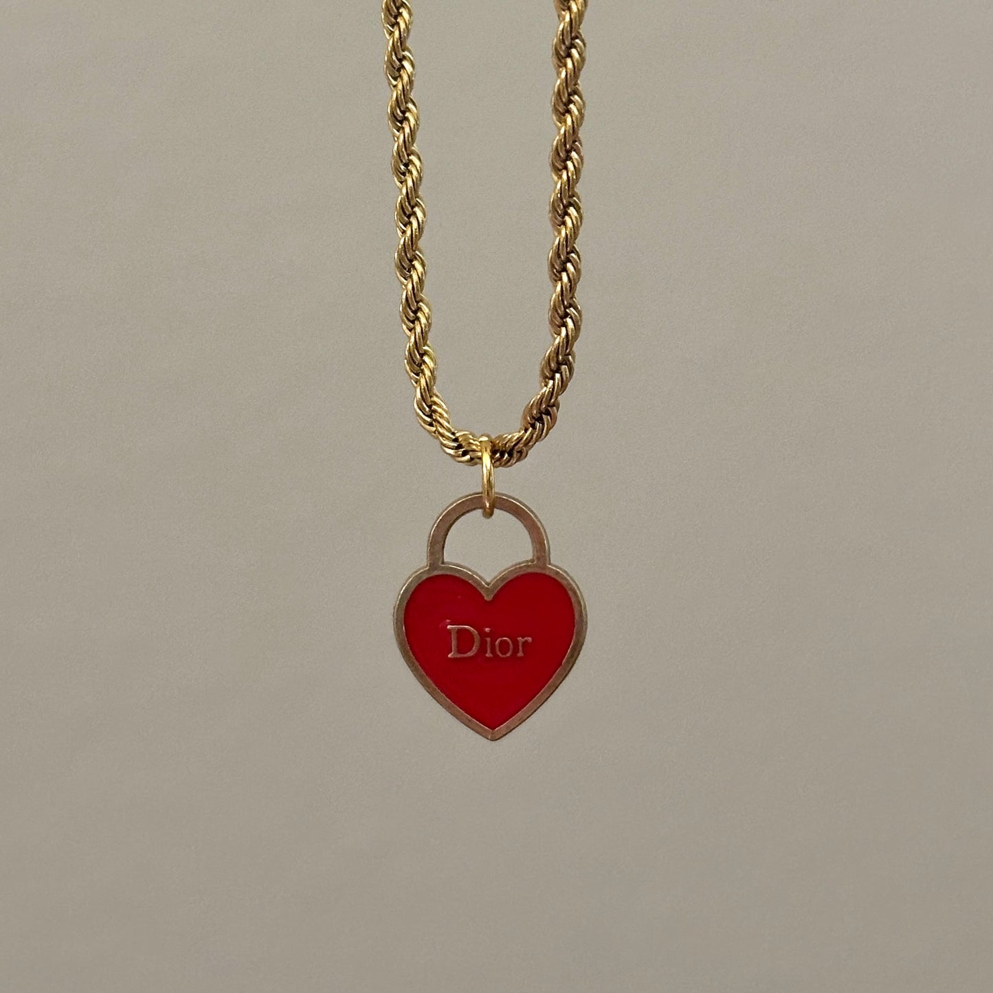 Repurposed Vintage Dior Heart Necklace