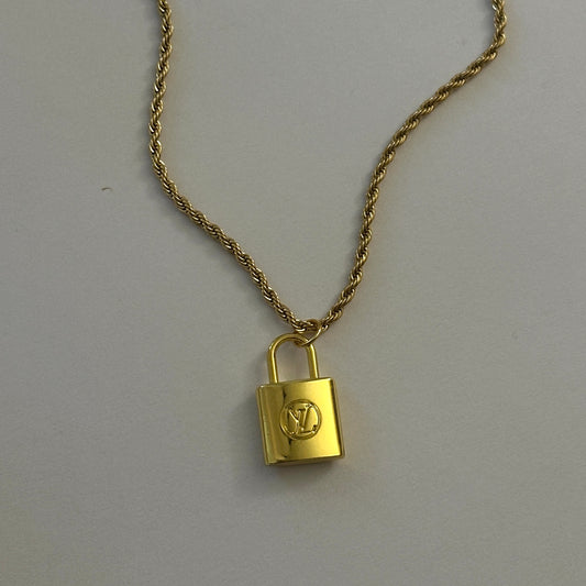 Repurposed Vintage Louis Vuitton Lock Necklace