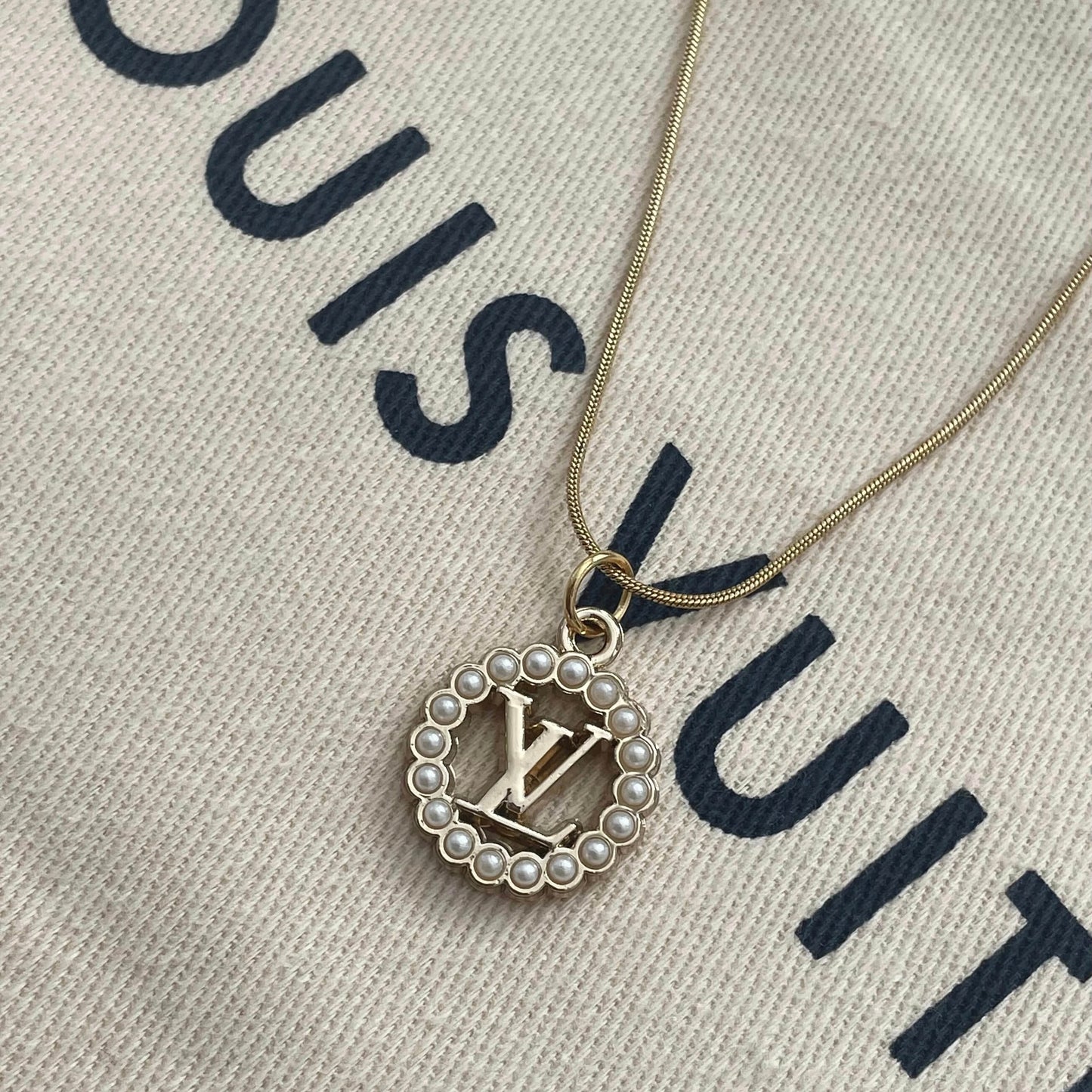 Repurposed Vintage Louis Vuitton Pearl Necklace