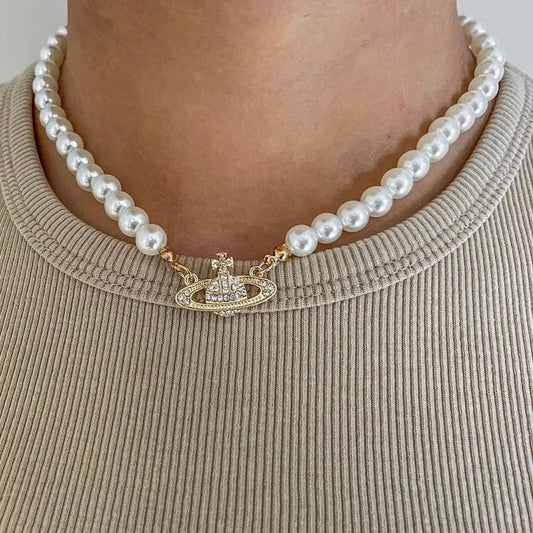 Pearl Saturn Necklace