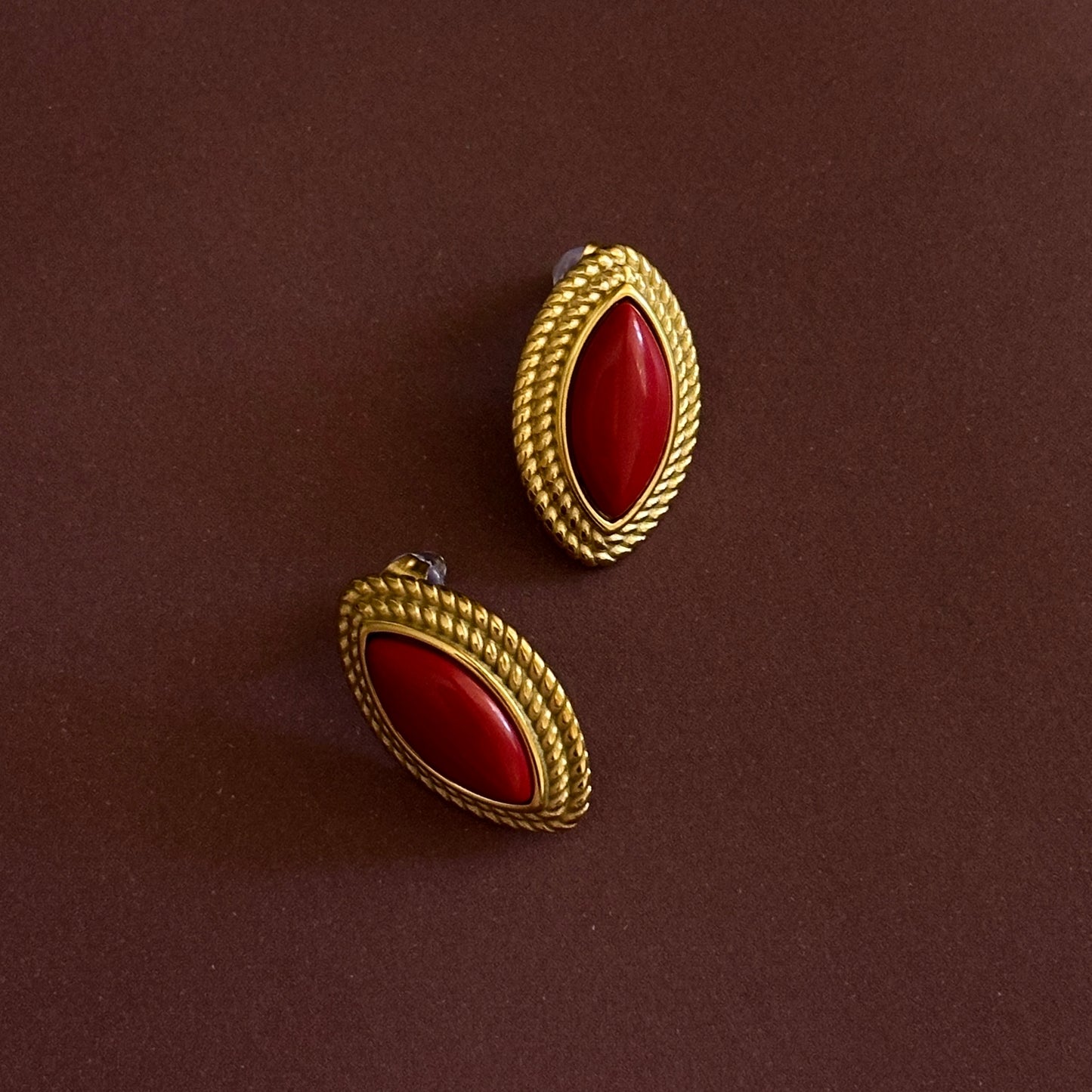 Red Marquise Earrings