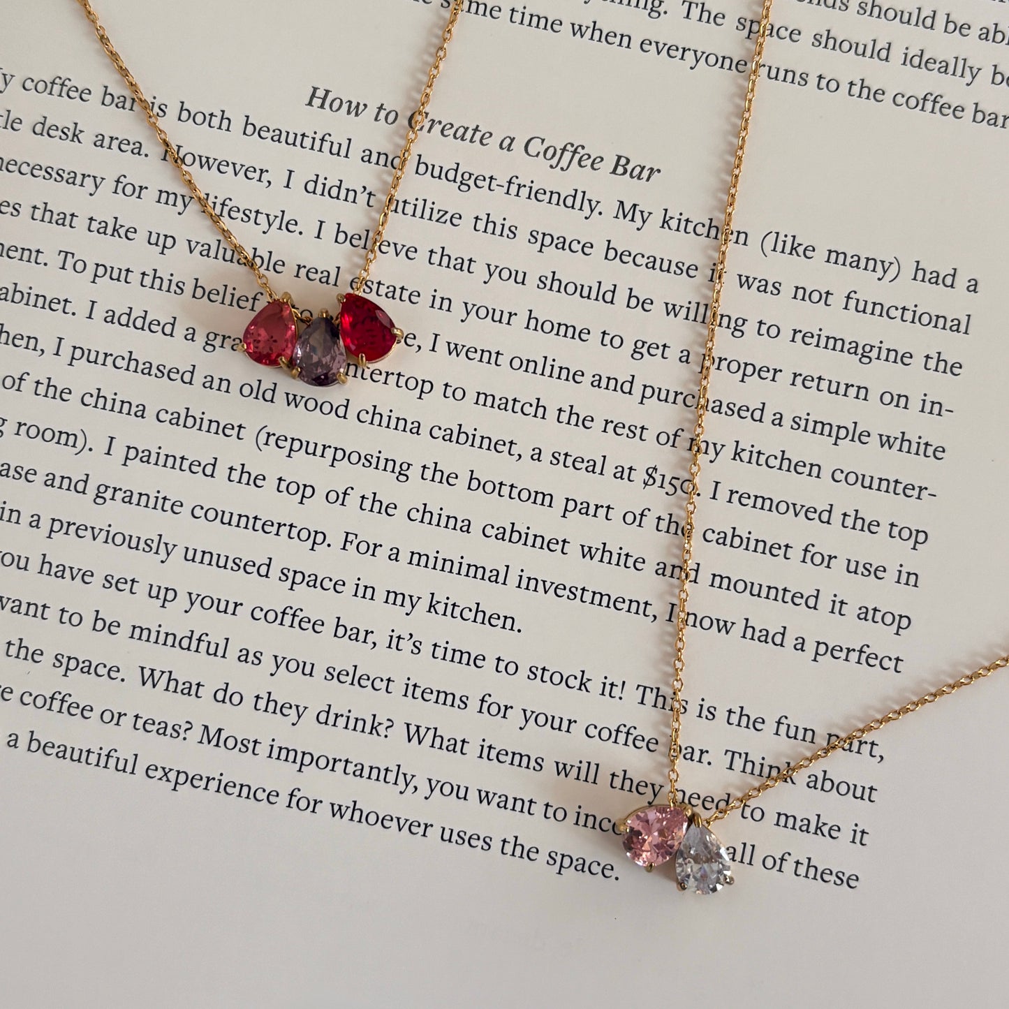 Pear Birthstone Necklace