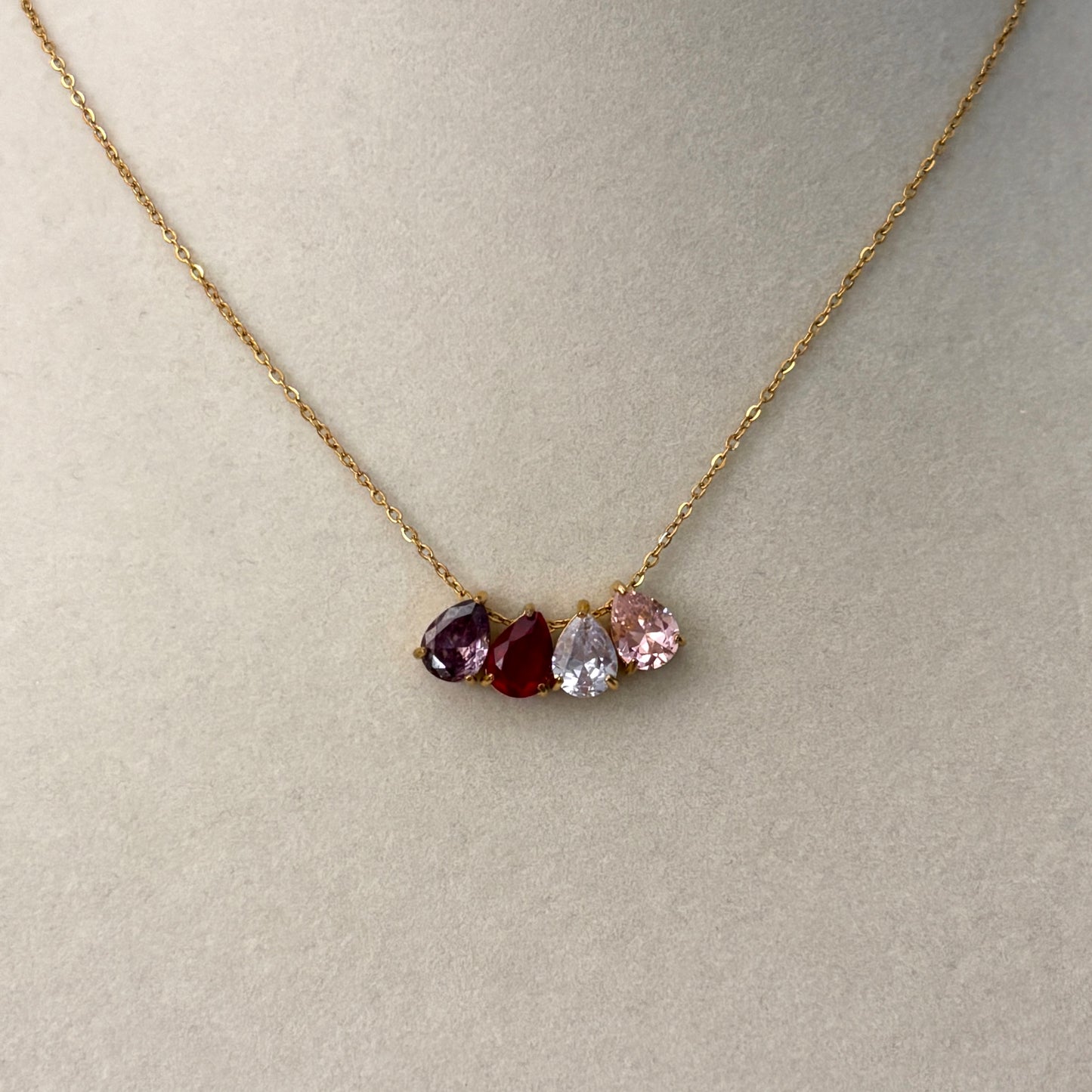 Pear Birthstone Necklace