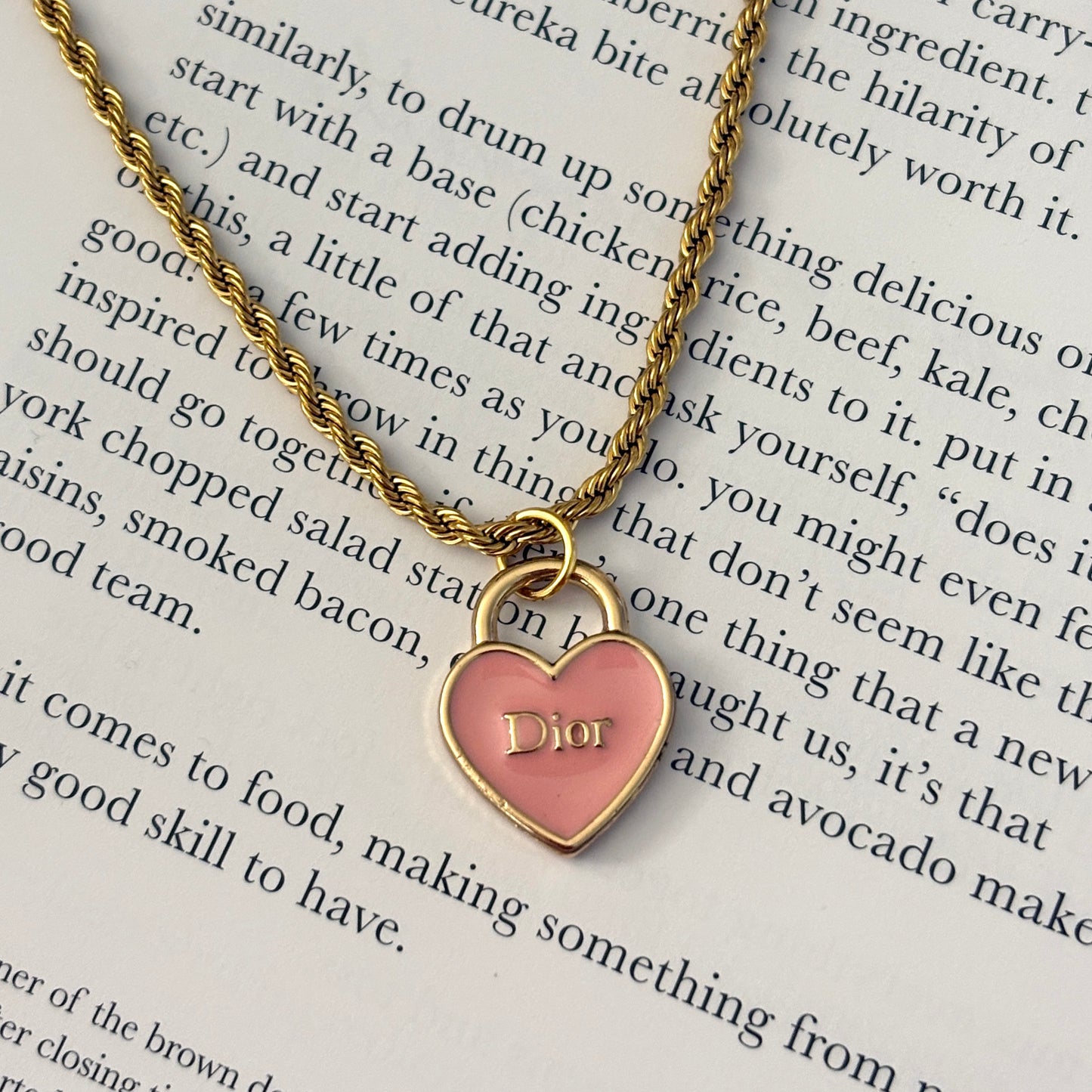 Repurposed Vintage Dior Heart Necklace